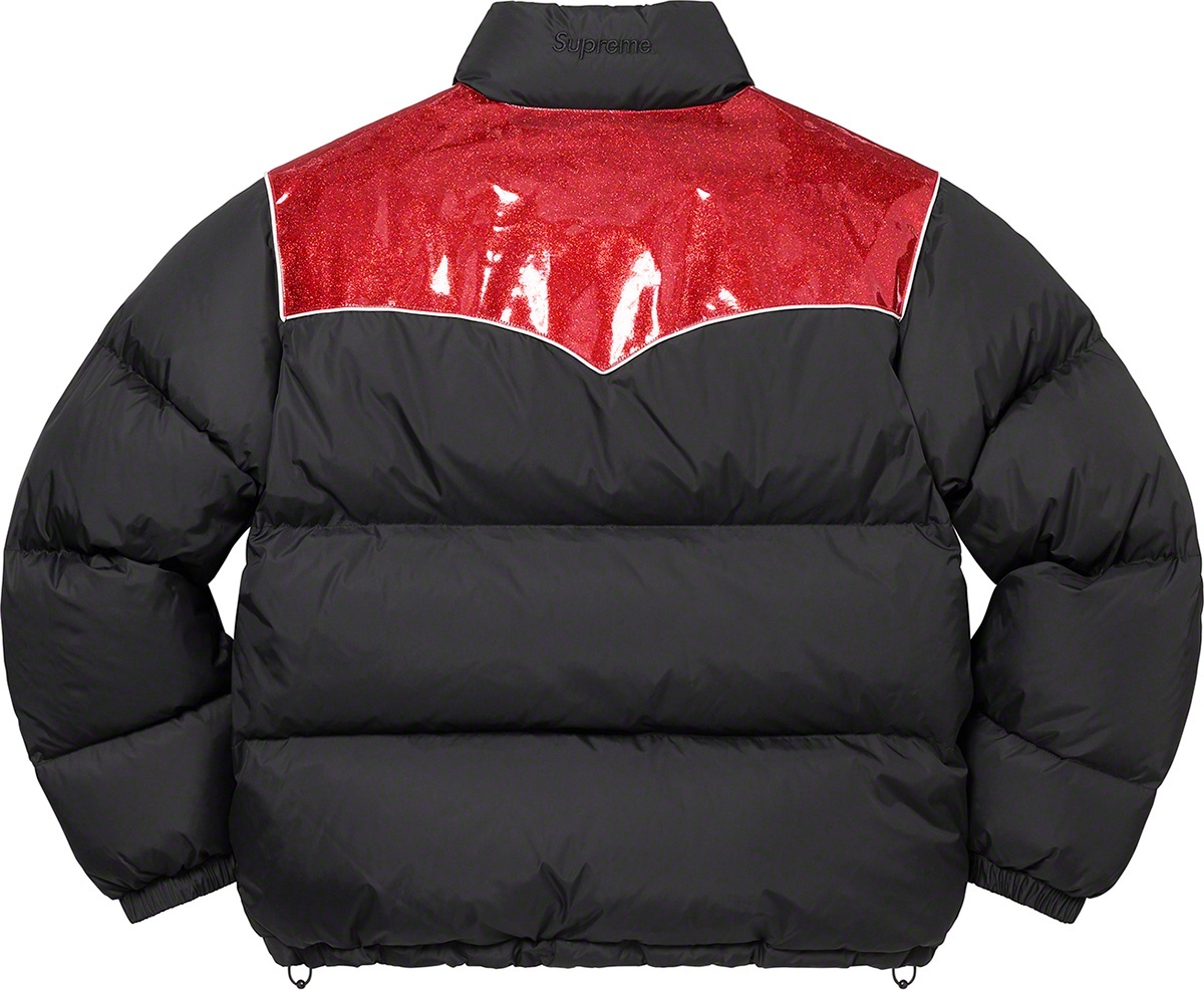 Glitter Yoke Down Puffer Jacket view 13
